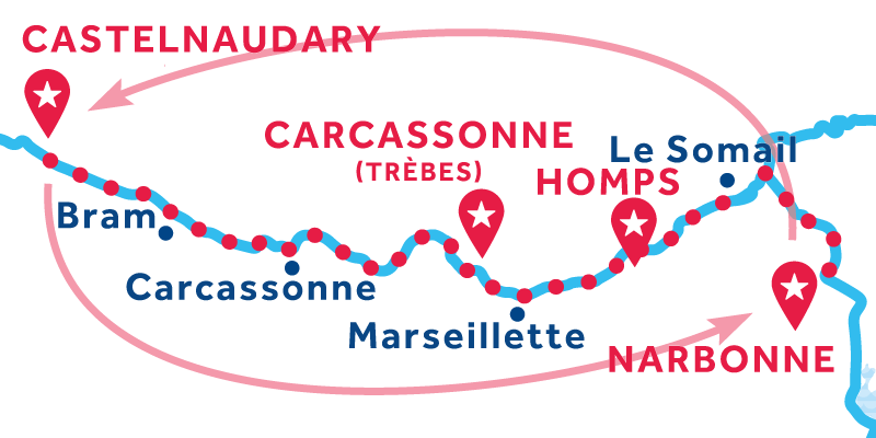 Narbonne andata et ritorno via Carcassonne & Béziers
